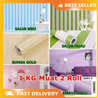 1 KG 1 Roll Wallpaper 10 meter X 45 cm  wallpaper dinding Motif laris minimalis dll