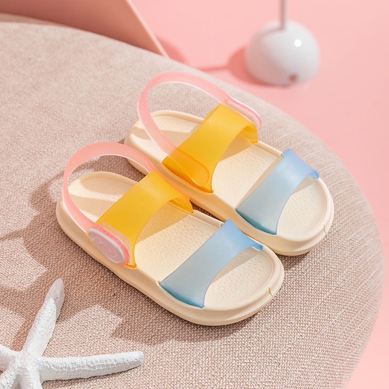 Sandal Jelly Rainbow Untuk Anak Perempuan Bahan Karet Model Lucu Kualitas Import