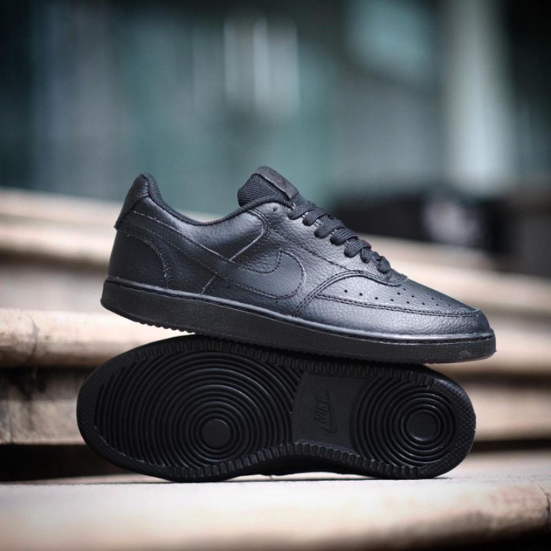 Nike court vision low leather full black