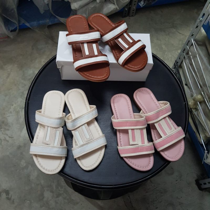 SALE 5.5 Sandal Wanita Import Kasual Santai 2tali [COD] 9388