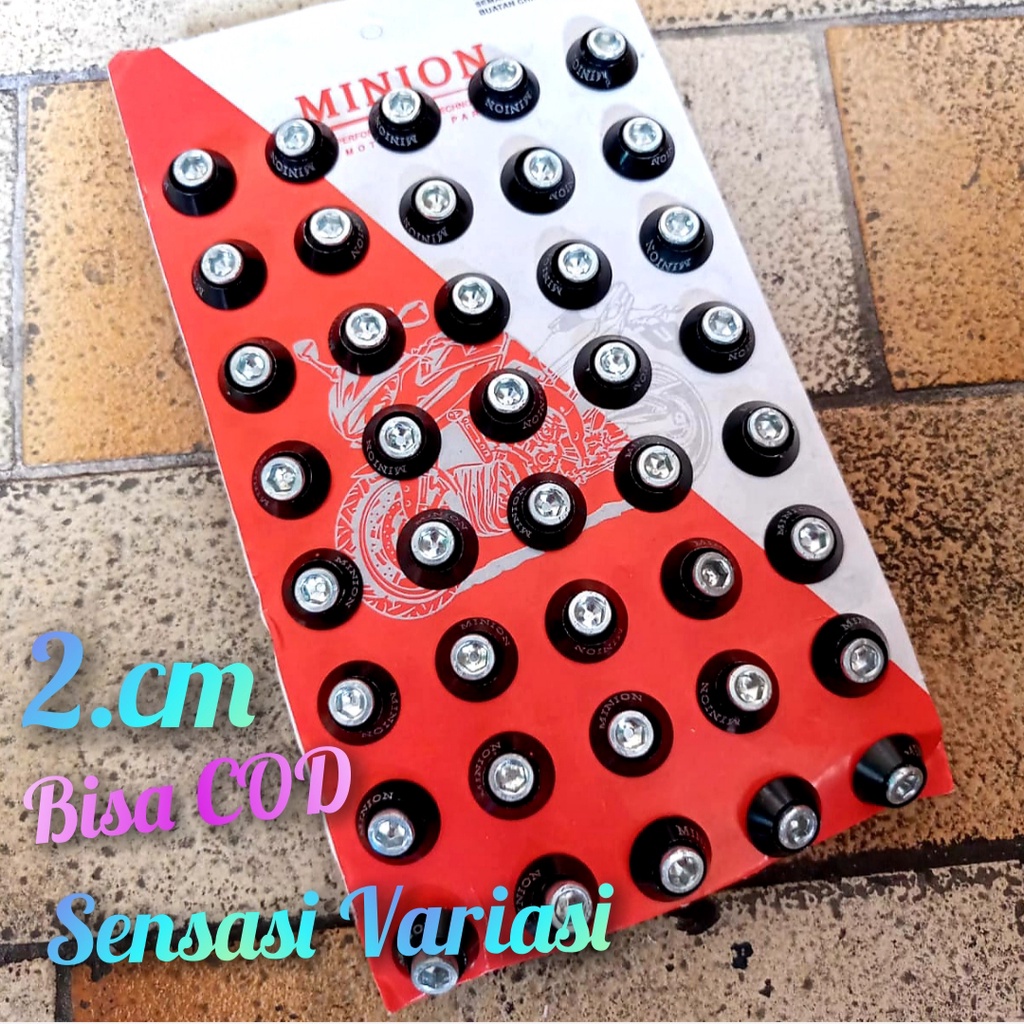 Baut L Monel Hitam kerucut plat nomor L10-6 isi 40 pcs, 20 PCS 10 PCS. Motor Vario Mio Nmax Supra Ju