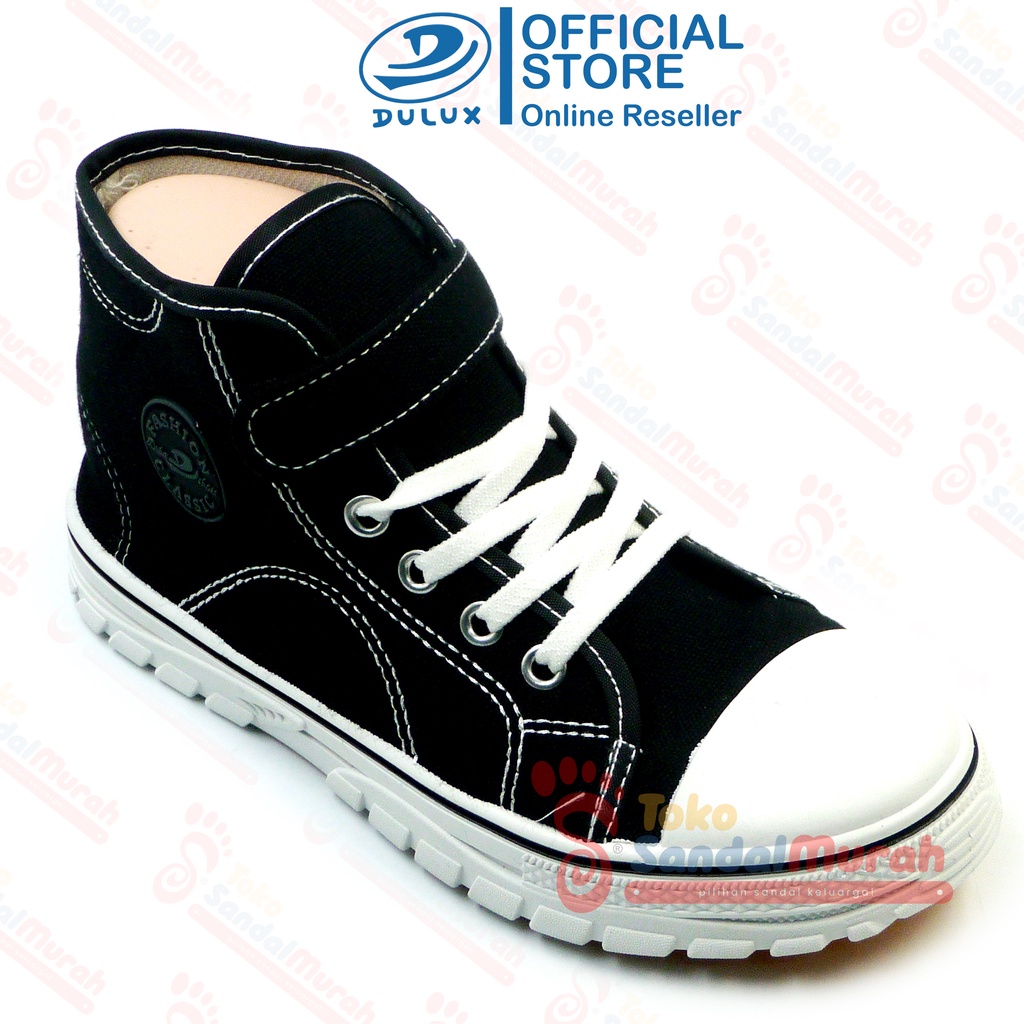 Toko Sendal Murah - Dulux Sepatu Sekolah Anak Uk 28 - 37 / Sepatu Sekolah Warna Hitam Putih / Sepatu Anak Tinggi Casual Trendy / Sepatu Prepet Unisex / Sepatu Anak Nyaman [Dulux BX 8063]