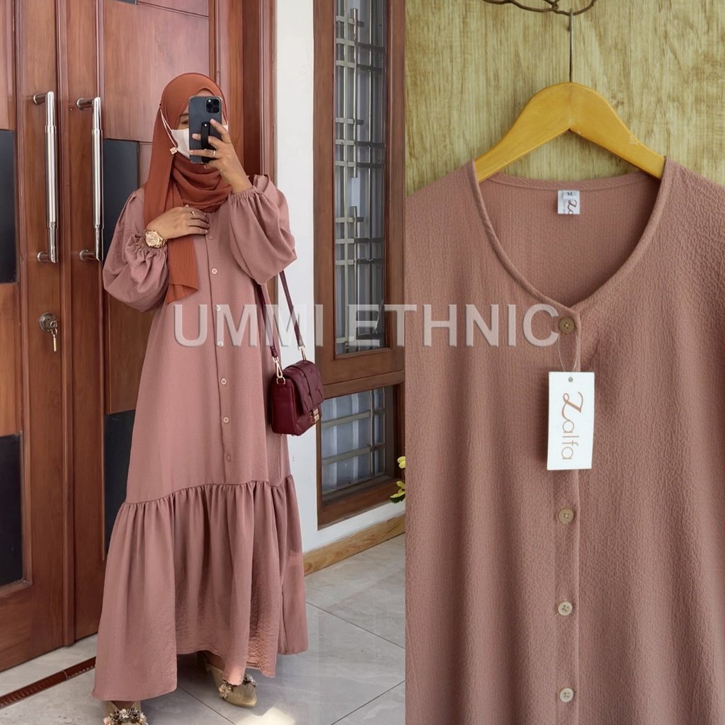 Zalof - ARSYILA dress / dress crincle / gamis crincle / gamis polos / gamis kekinian