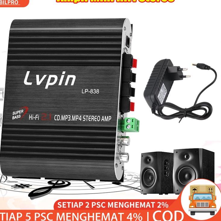 Termurah Lvpin Ampli Mini HiFi Stereo Power Amplifier Treble Bass Booster 12V Audio Amplifier 2.1 channel