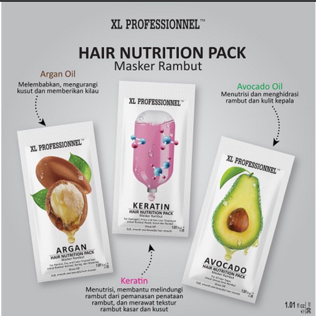 XL PROFFESIONNEL HAIR NUTRITION PACK 30ML AVOCADO