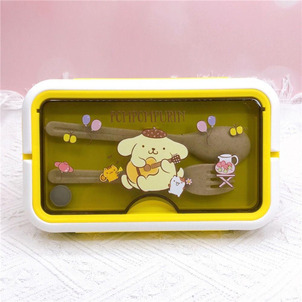 TOP Lunch Box With Tableware Kuromi Bento Dua Sekat