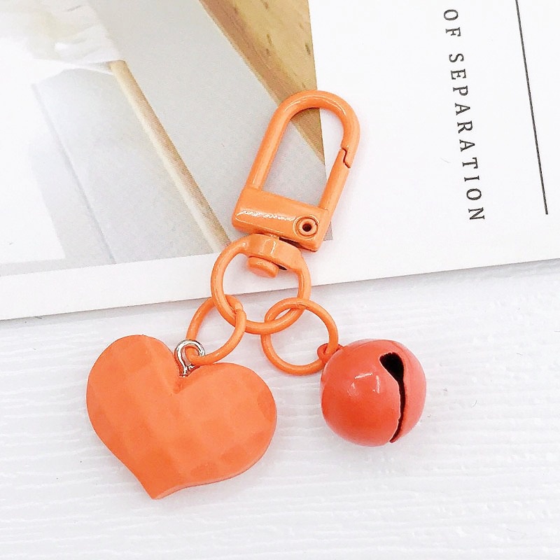 Ins 3D Multifaced Love Heart Warna Solid Telepon Bluetooth Earphone DIY Aksesoris Untuk iPhone Android OPPO VIVO Huawei Xiaomi Redmi Samsung Universal Gantungan Kunci