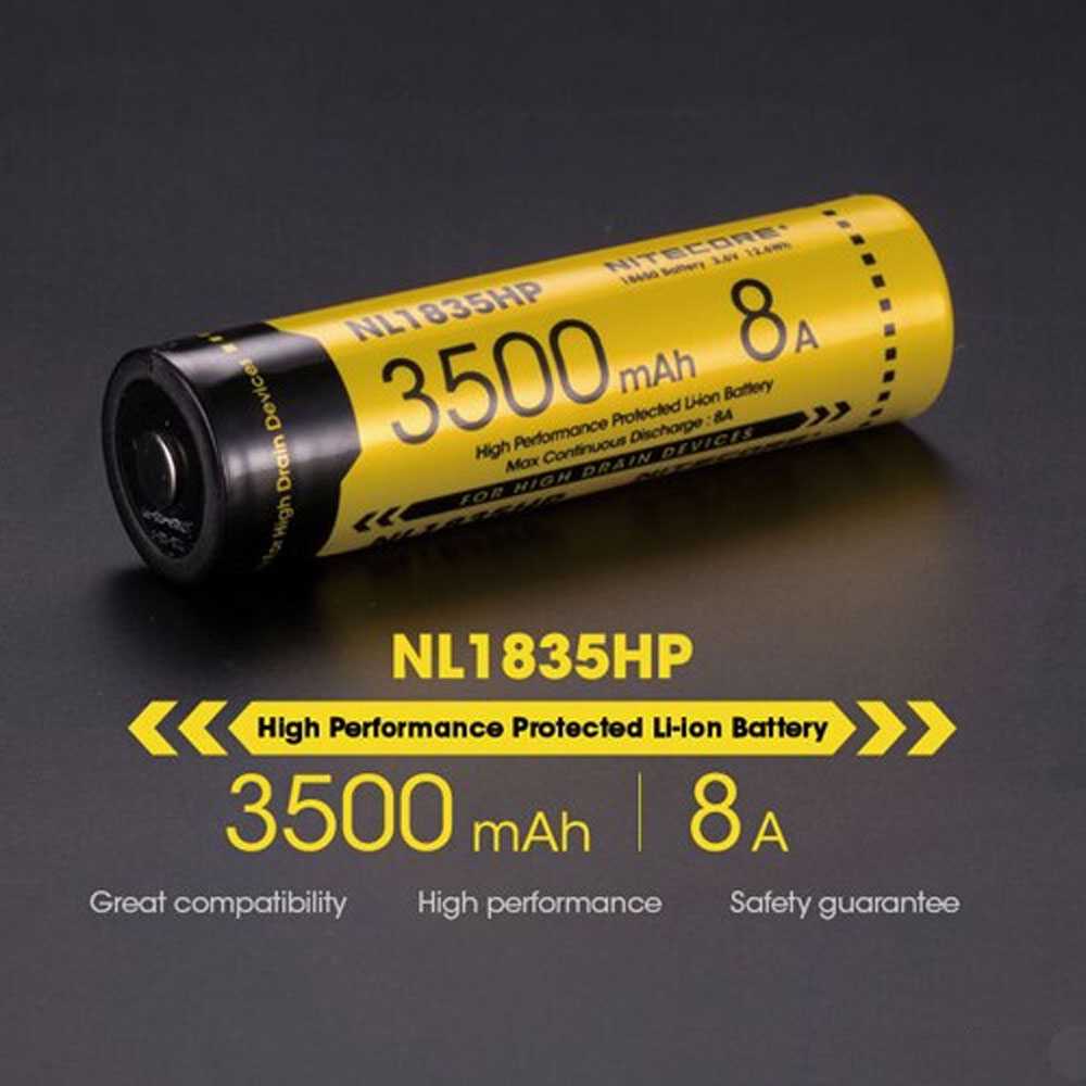 (BISA COD) FTIHSHP NITECORE 18650 Baterai Li-ion High Perform 3500mAh 3.6V 8A - NL1835HP