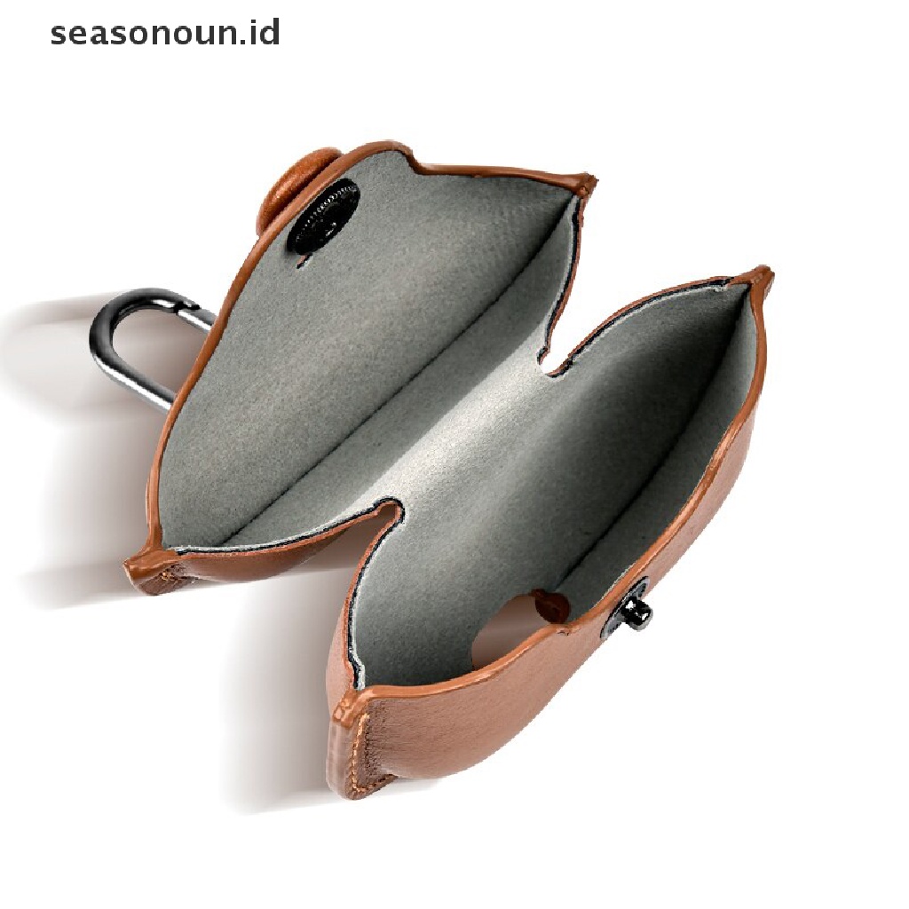 Seasonoun Leather Cover Pelindung Untuk Cas Kulit Bluetooth Wireless Earphone Case Leather Cover Earphone Tas Tali Headphone Case.