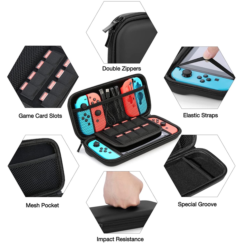 Nintendo Switch OLED Pokemon Hard Pouch Tas Bag Carry Case Nintendo Switch Hard Case Cover Pokemon Tas Tempat Bag EVA