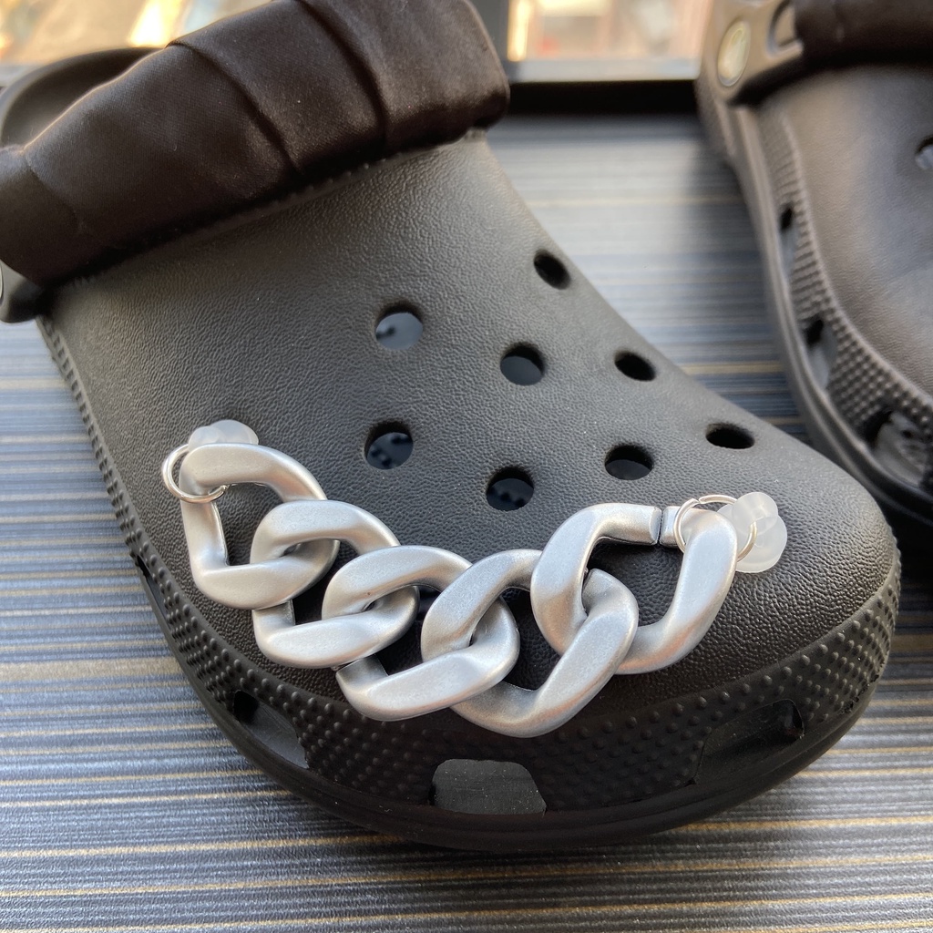 @shinydiy Crocs Fashion Chain Shoe Decoration Matte Gold &amp; Silver Series DIY-crocs Aksesoris Sepatu Rantai Fashion | asesoris wanita｜crocs jibbitz