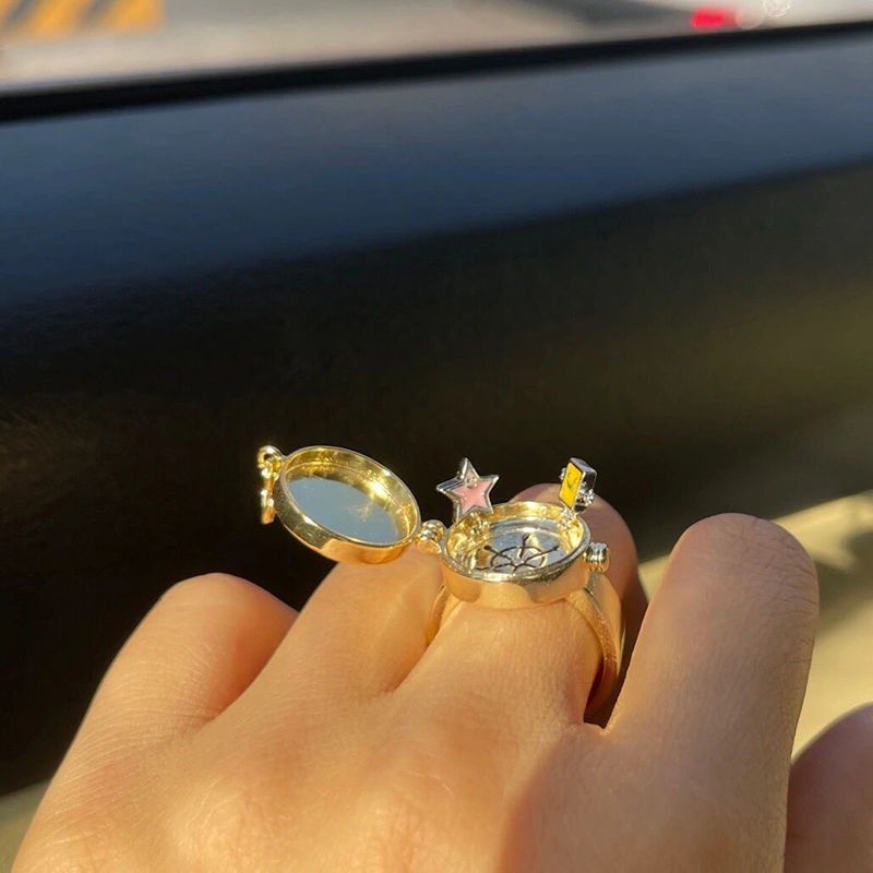 [X C Perhiasan] Cincin Hadiah Wanita Untuk Teman Baik SpongeBob Pie Bintang Besar Alloy Ring Aksesoris Fashion