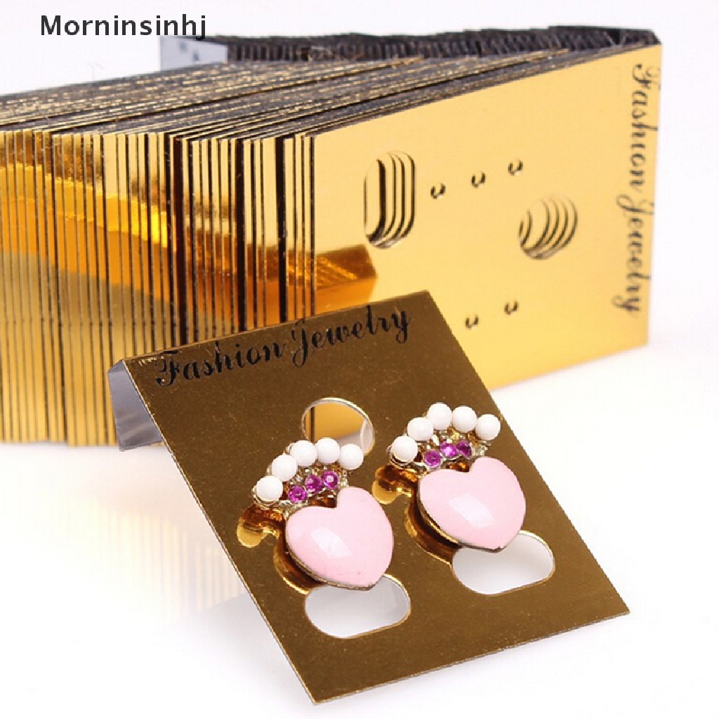 Mornin 100X Emas Tipe Profesional Plastik Anting Ear Studs Holder Display Gantung Kartu, id