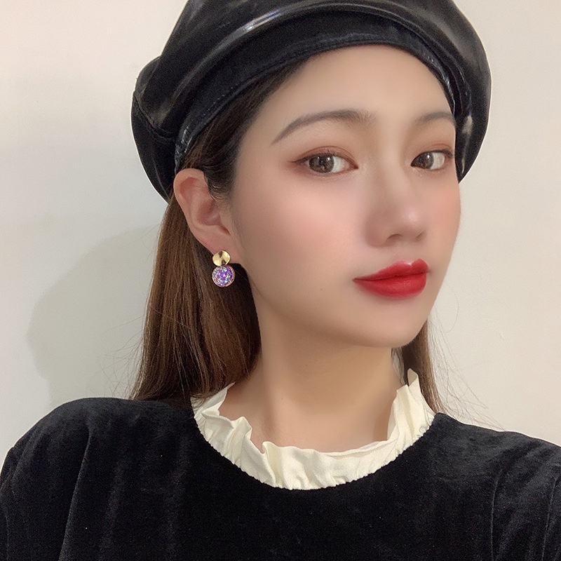 Anting Berlian Kristal Super Kedip Anting Influencer Siswa Perempuan Versi Korea Anting Temperamen Sederhana Anting Perempuan