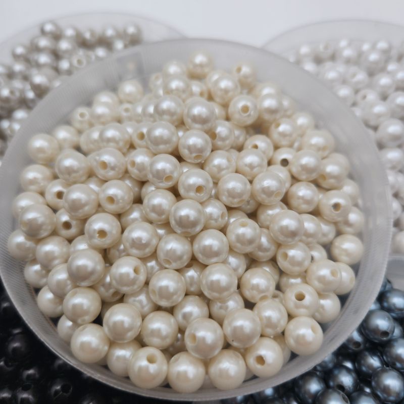 MUTIARA JAHIT RINGAN UKURAN 8 MM PER 10 GRAM KUALITAS BAGUS KILAU
