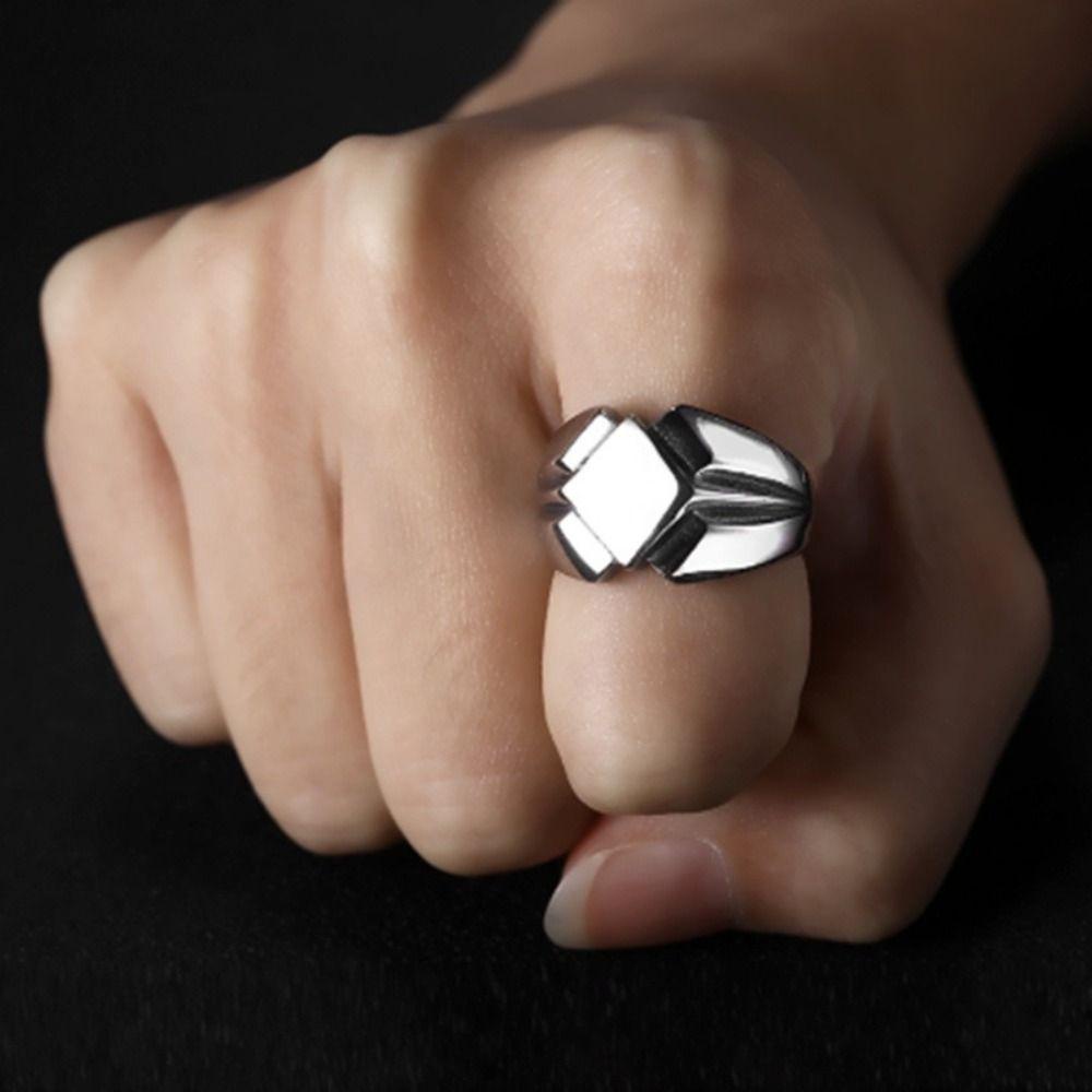 Needway  Man Cincin Kepribadian Retro Punk Scandinavian Cincin Unisex Tampan Perhiasan Fashion