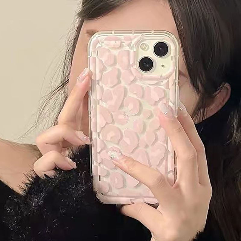 IPHONE Casing Soft Phone Motif Leopard Kompatibel Untuk Iphone14 13 11 12 Pro XS Max X Xr7 +8 Plus Casing Transparan TPU Silikon Shockproof Cover