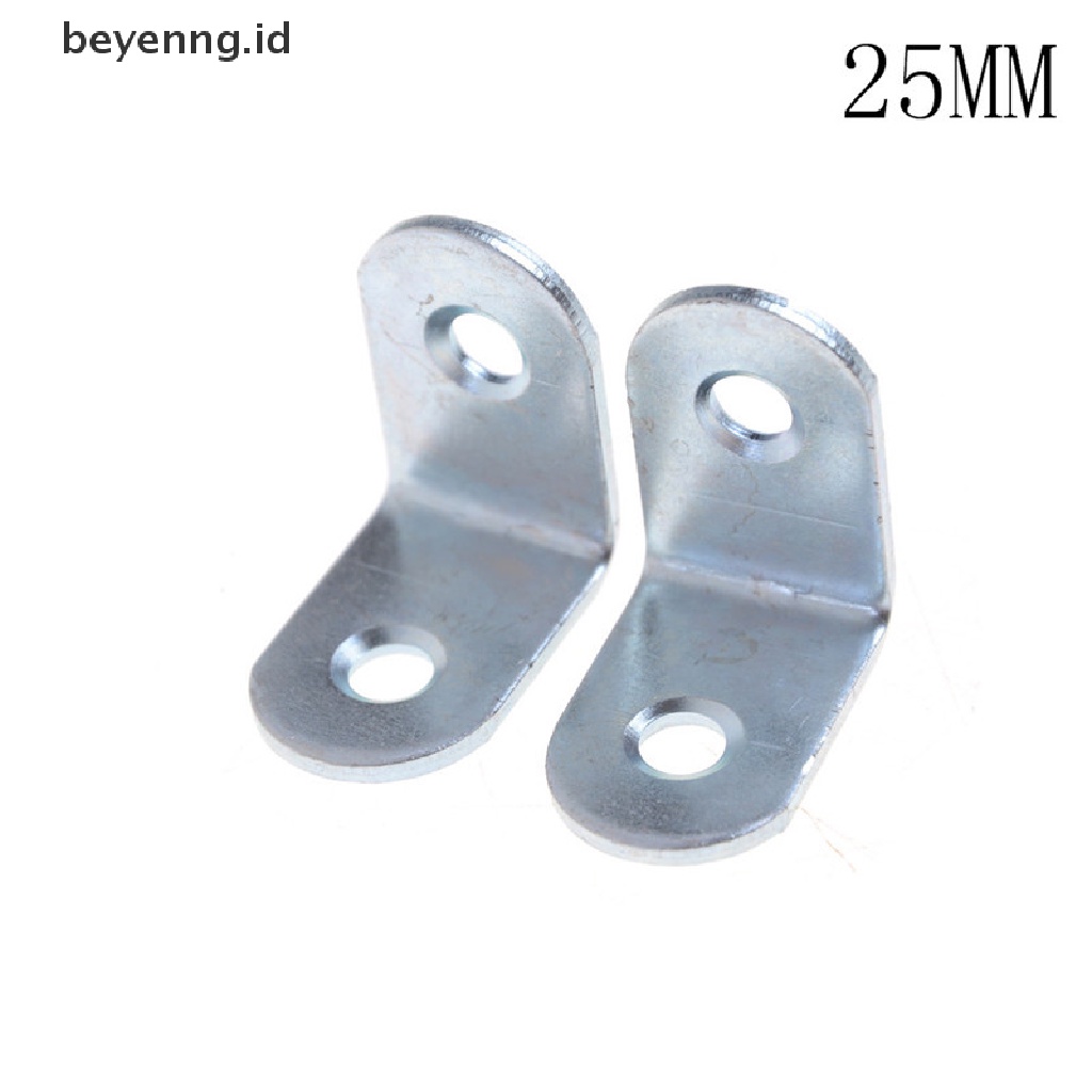 Beyen HOT 2pcs Silver Corner Brace Rak Sudut Kanan Bentuk L Hardware ID