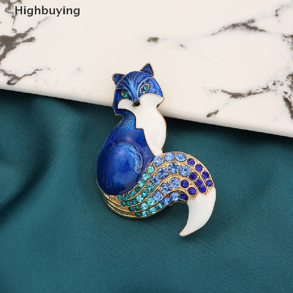 Hbid Vintage Berlian Imitasi Enamel Fox Bros Temperamen Kepribadian Multi-Warna Bros Logam Hewan Korsase Kerah Pin Syal Tas Pakaian Perhiasan Hadiah Glory