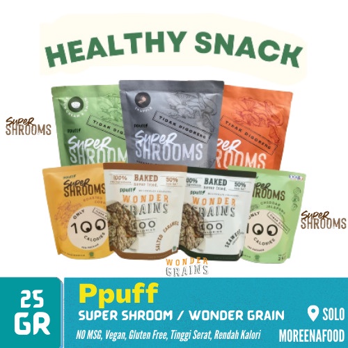 

Ppuff! Healthy Snack Super Shroom, Wonder Grain 25GR NON MSG