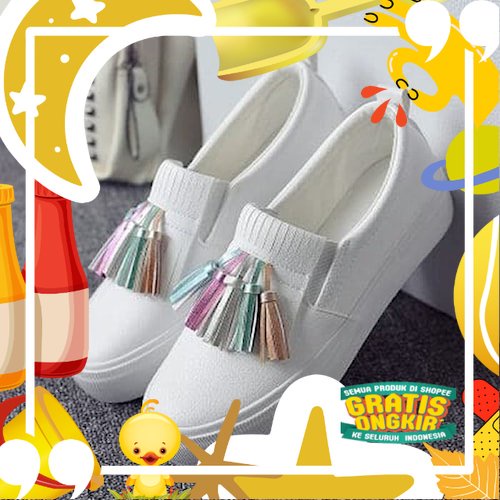 Sepatu Sneakers Sport Wanita Sepatu Korea Sneaker Olahraga Cewek/ hitam oren ungu tosca khaki