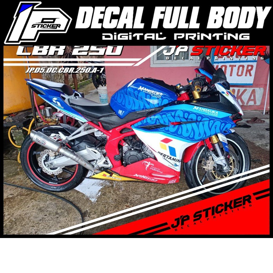 Decal sticker  CBR 250 RR full body-sticker ful body CBR 250 RR desain mandalika racing D5.1