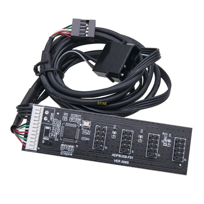 Btsg Motherboard USB2.0 9Pin Header Konektor USB 9Pin Hub Adaptor Main Board 1sampai4 Motherboard Extension Cable (20cm)