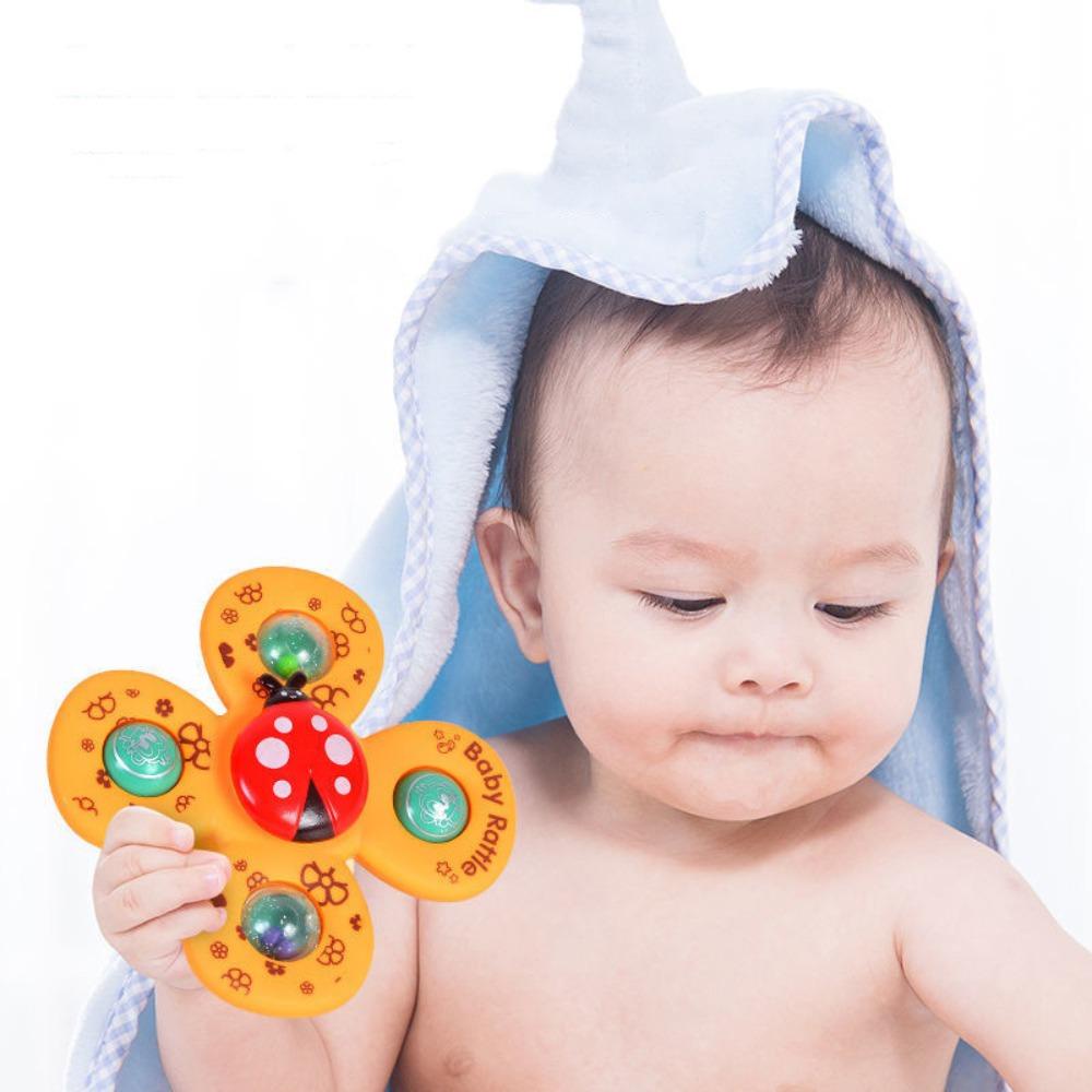 Quinton Suction Cup Spinner Mainan Bayi Mainan Kreatif Fidget Spinner Suction Toys Mainan Mandi Bayi Mainan Mandi Serangga Berputar Spinning Top