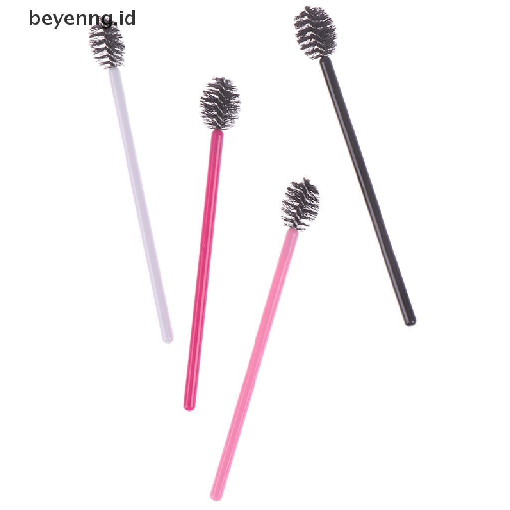 Beyen 50pcs Sisir Sikat Bulu Mata Sekali Pakai Maskara Tongkat Bulu Mata Ekstensi Aplikator ID