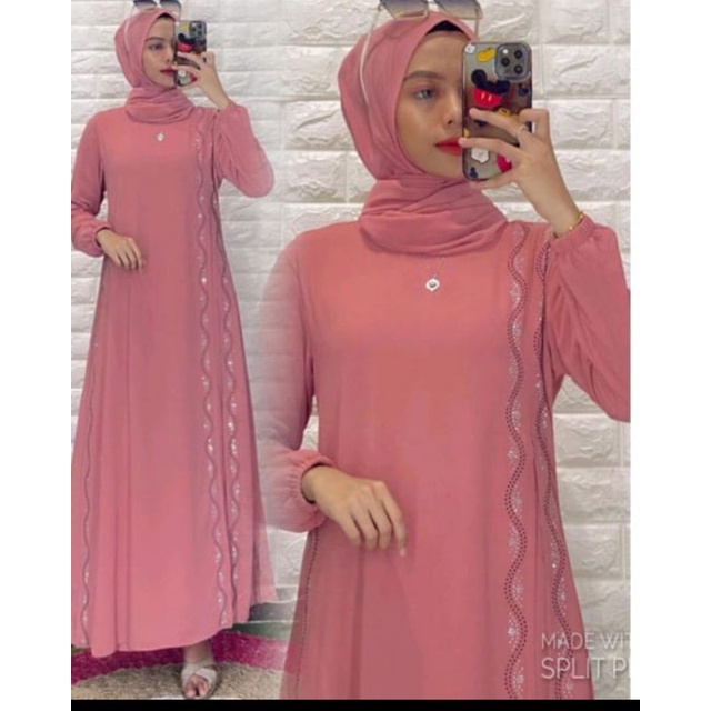 Tren Baju Muslim Gamis Ceruty Malaysia Gamis Wanita Terbaru Kombinasi Warna Model Malaysia Terlaris 