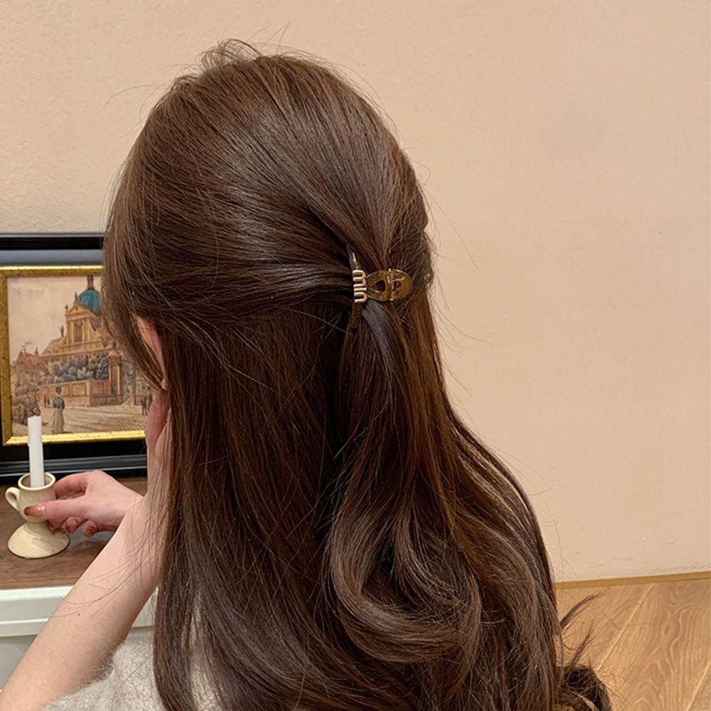 Needway Surat Cakar Rambut Kreatif Fashion Temperamen Bang Klip Untuk Perempuan Hiu Klip Bulang Klip Samping Akrilik Wanita Klip Rambut