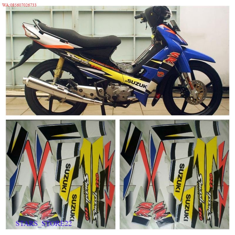 (ORI) stiker striping suzuki smash SR 110 2004 2005 KUALITAS ORIGINAL