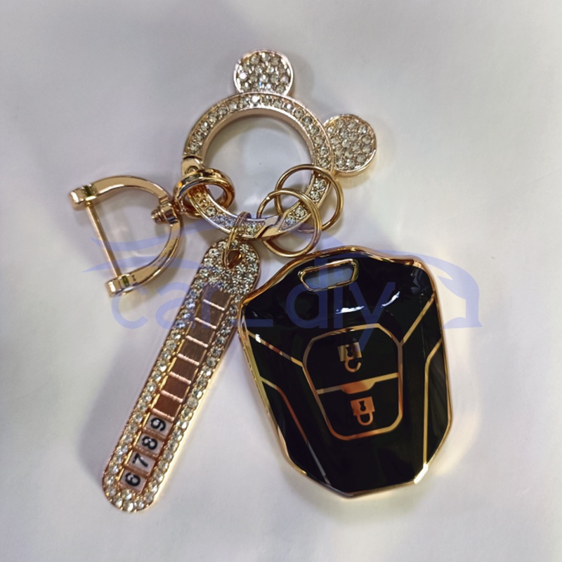 Tpu Key Case Remote Cover Fob Dengan Gantungan Kunci Untuk Isuzu D-MAX 2020-2022 Mu-7 Mu-x Pelindung Shell