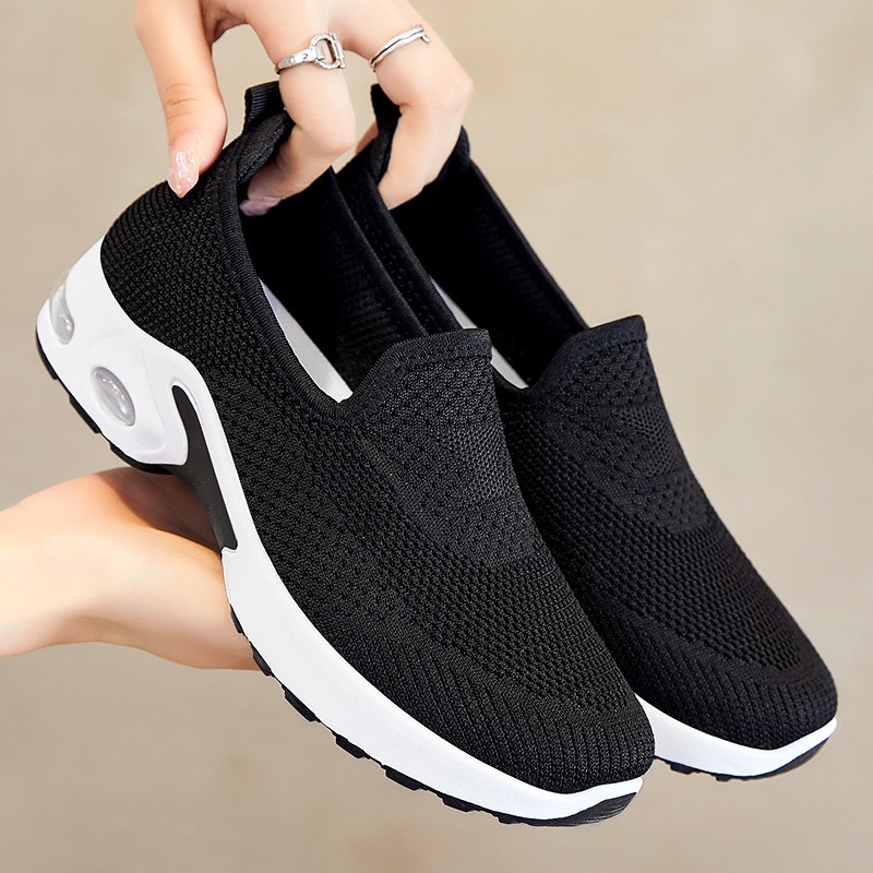 TOPGROSIR LV0236 Sepatu Sneakers Wanita Tanpa Tali Import Sport Shoes Rajut Premium Terbaru