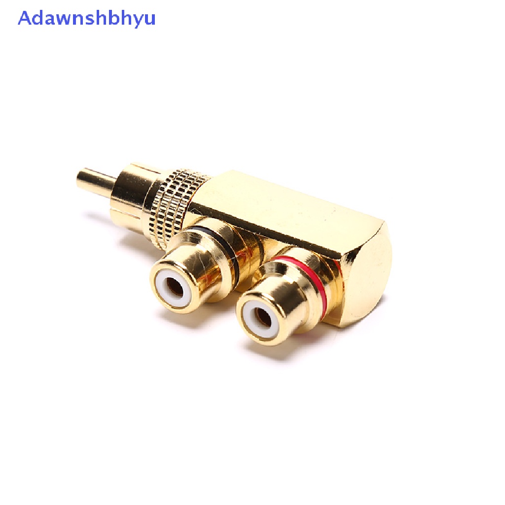 Adhyu Gold Plated AV Audio Splitter Plug RCA Adapter 1 Male to 2 Female F connector ID