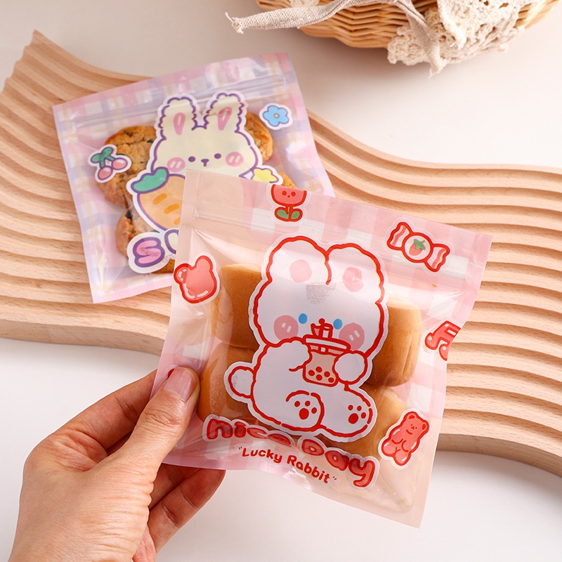 5 Pcs Lucu Beruang Kelinci Snack Ziplock Bag Biskuit Permen Kecil Kemasan Kantong Pesta Pernikahan Buatan Tangan Pembungkus Kado Persediaan