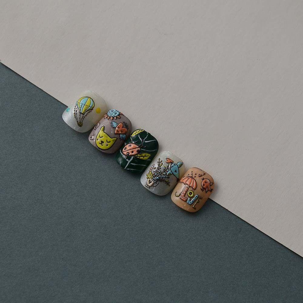 Agustina Stiker Kuku Kartun Fashion Perekat Diri Kelinci Klein Blue Cat Dogs|Hiasan Nail Art