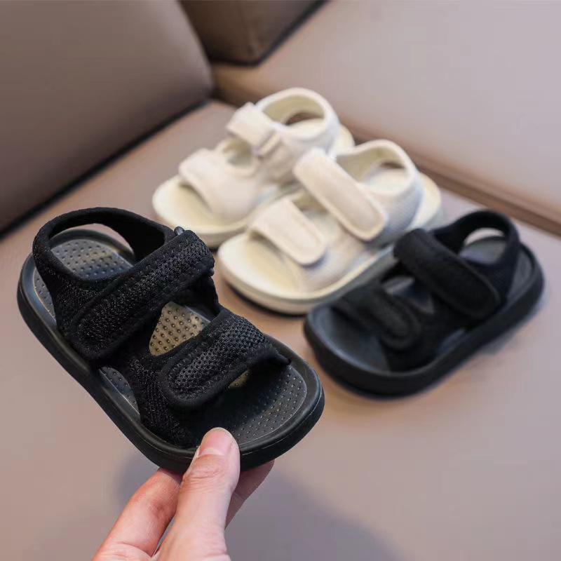 Sepatu Sandal Anak Kain Bernapas Solid Kain, Bahan Lembut Tidak Melukai Kaki Anda