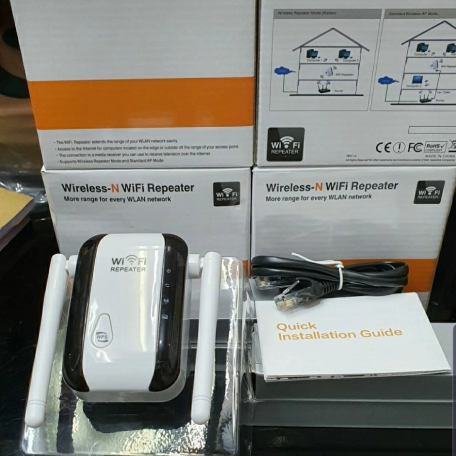 Wifi Repeater 300Mbps Access Point Wireless Penguat Signal Amplifier - NON ANTENA murah