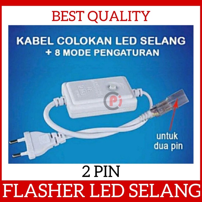 Power Socket Colokan Lampu Selang LED 2 Pin 8 Mode Soket Cok Flasher