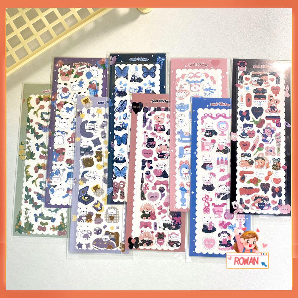 R-bunga Stiker DIY Photocard Laser Journal Diary Shiny Scrapbooking