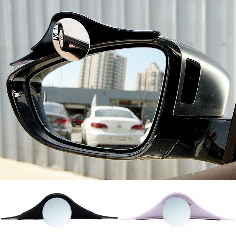 2pcs/set 20 * 6.5m Blind Spot Mirror Kaca Spion Mobil Alis Hujan Cermin Bulat Kecil360° Cermin Tambahan Blind Spot Two-in-one Aksesoris Eksterior Mobil