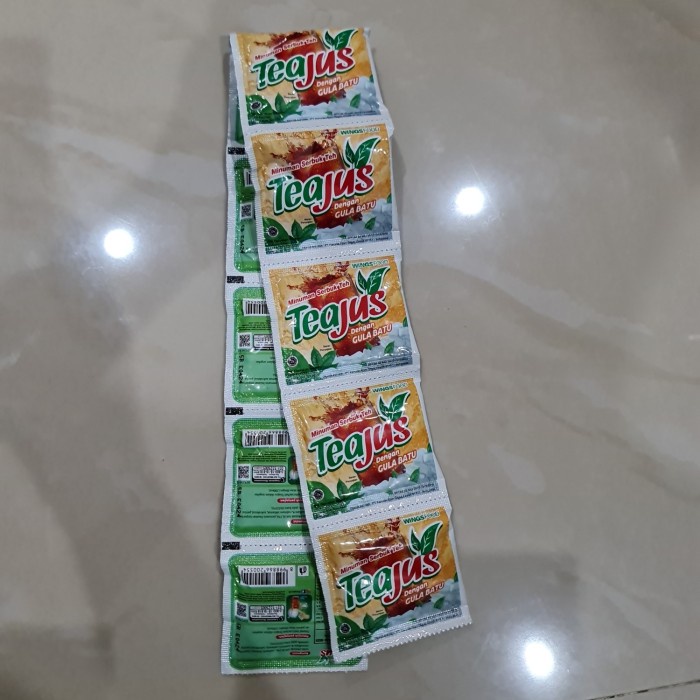 

Teh Tea jus Teajus gula batu bubuk 1 renceng rencengan