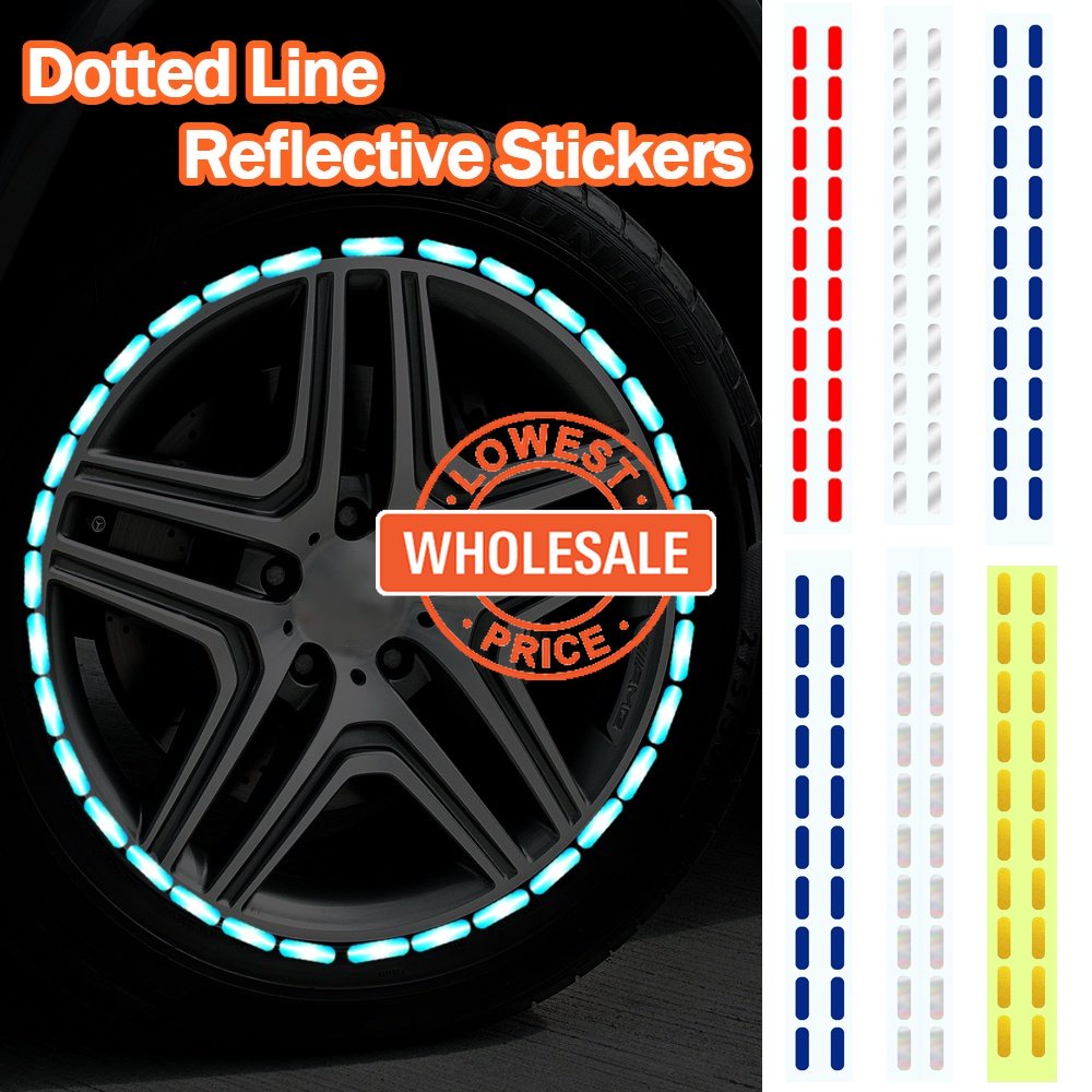 [Harga Grosir] Stiker Reflektif Garis Burik Mobil Strip Reflektif Mobil DIY Dotted Line Reflektif Dekorasi Tahan Air Tape Reflektif Tinggi Peringatan Keselamatan