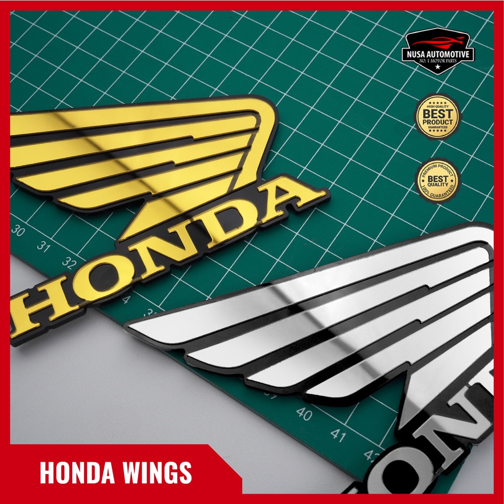 2pcs Emblem garnish logo sayap honda bahan akrilik 7cm