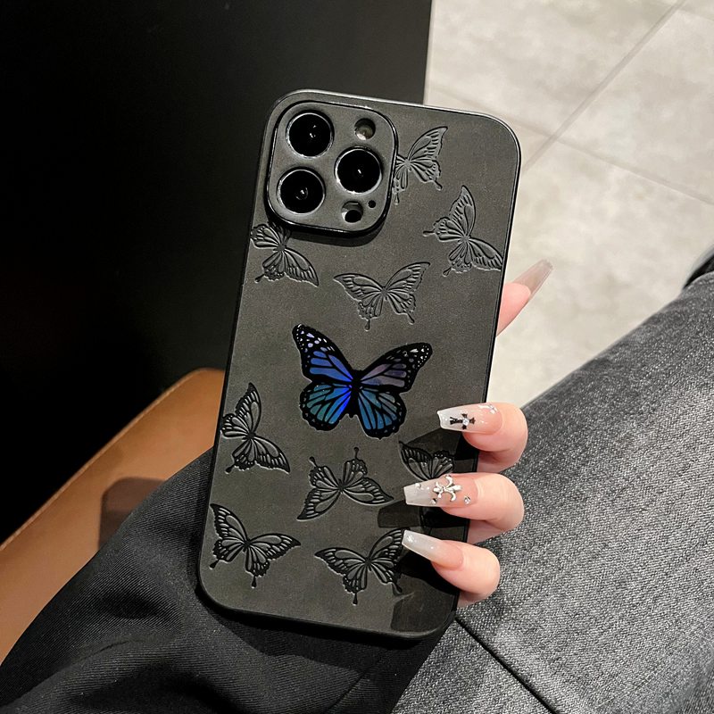 Nice Shine Laser Butterfly Hard Case HP iP iPhone 14 + Plus 11 12 13 Pro Max X XR XS Max FTD Casing Apple