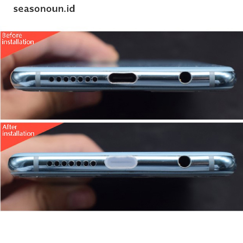 Seasonoun 10PCS Plug Debu Tipe-C USB Charging Port Protector Penutup Silikon Untuk Aksesoris Telepon.