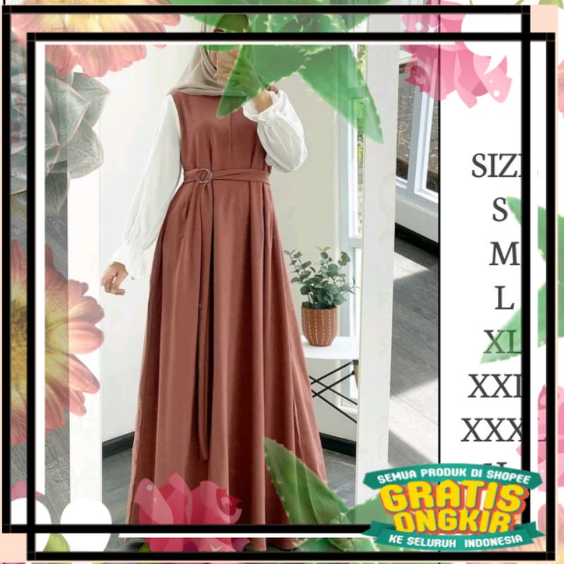 TUNEECA GAMIS POLOS JUMBO WANITA DEWASA SIZE S M L XL XXL XXXL 5L BAHAN MOSCREPE / rajut