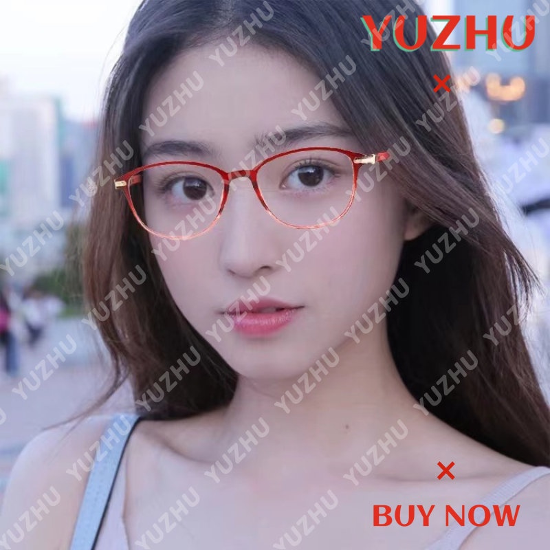 (YUZHU) Kacamata Baca HD Ultra Ringan Fashion Korea Candy Color Bingkai Bulat Anti Radiasi Plus Eyeglasses