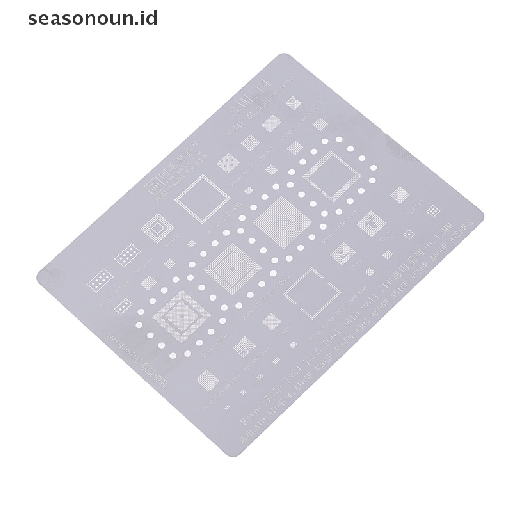 Seasonoun 1PC SAM14 BGA Reballing Stensil Untuk Exynos78707884 7885 7904 9610 9611 CPU A10.